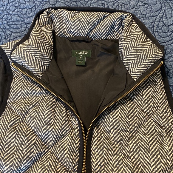 EUC JCrew Puffy Puffer Vest Herringbone Black and White Size XS - Picture 6 of 7